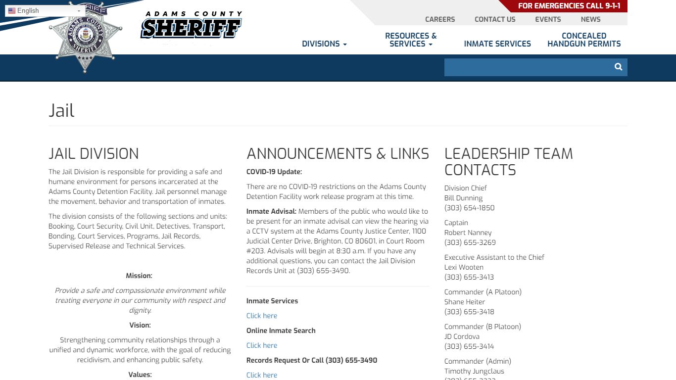 Jail | Adams County Sheriff's Office